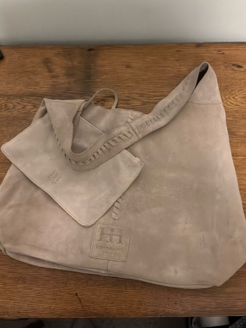 Haute Hippie classic Suede Boho Bag with Removable Pouch